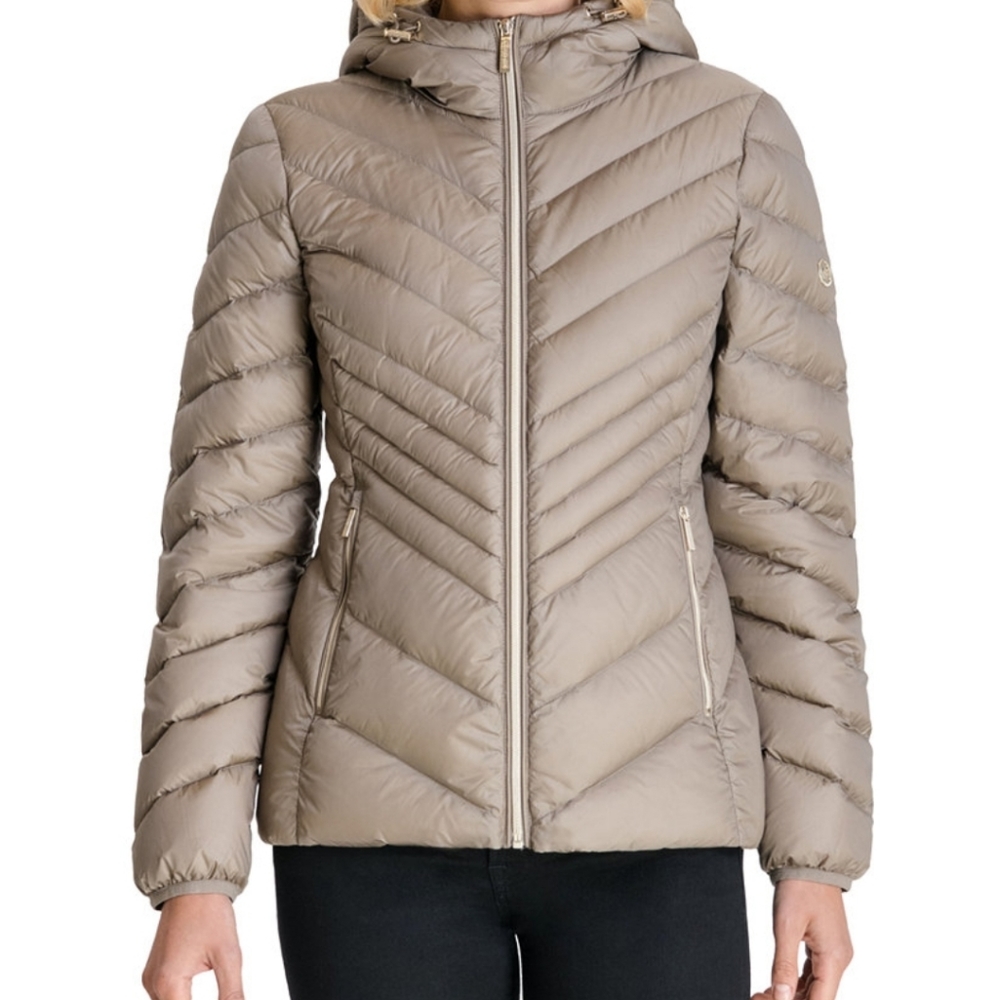 Michael Kors Hooded Packable Down Puffer Coat - XS